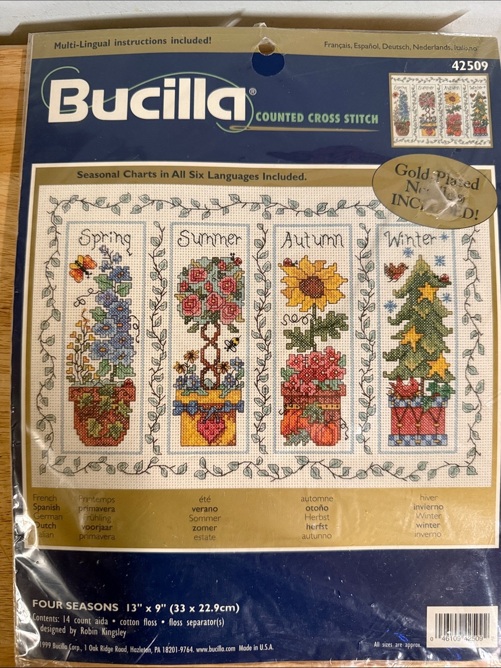 Vintage 1999 Bucilla Four Seasons Counted Cross Stitch Kit.
